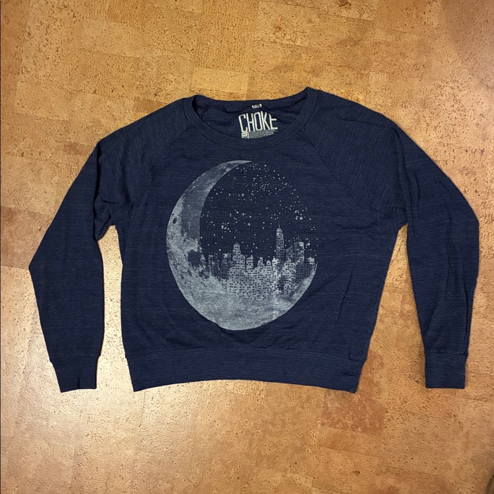 Choke Navy Blue Moon Graphic Sweatshirt